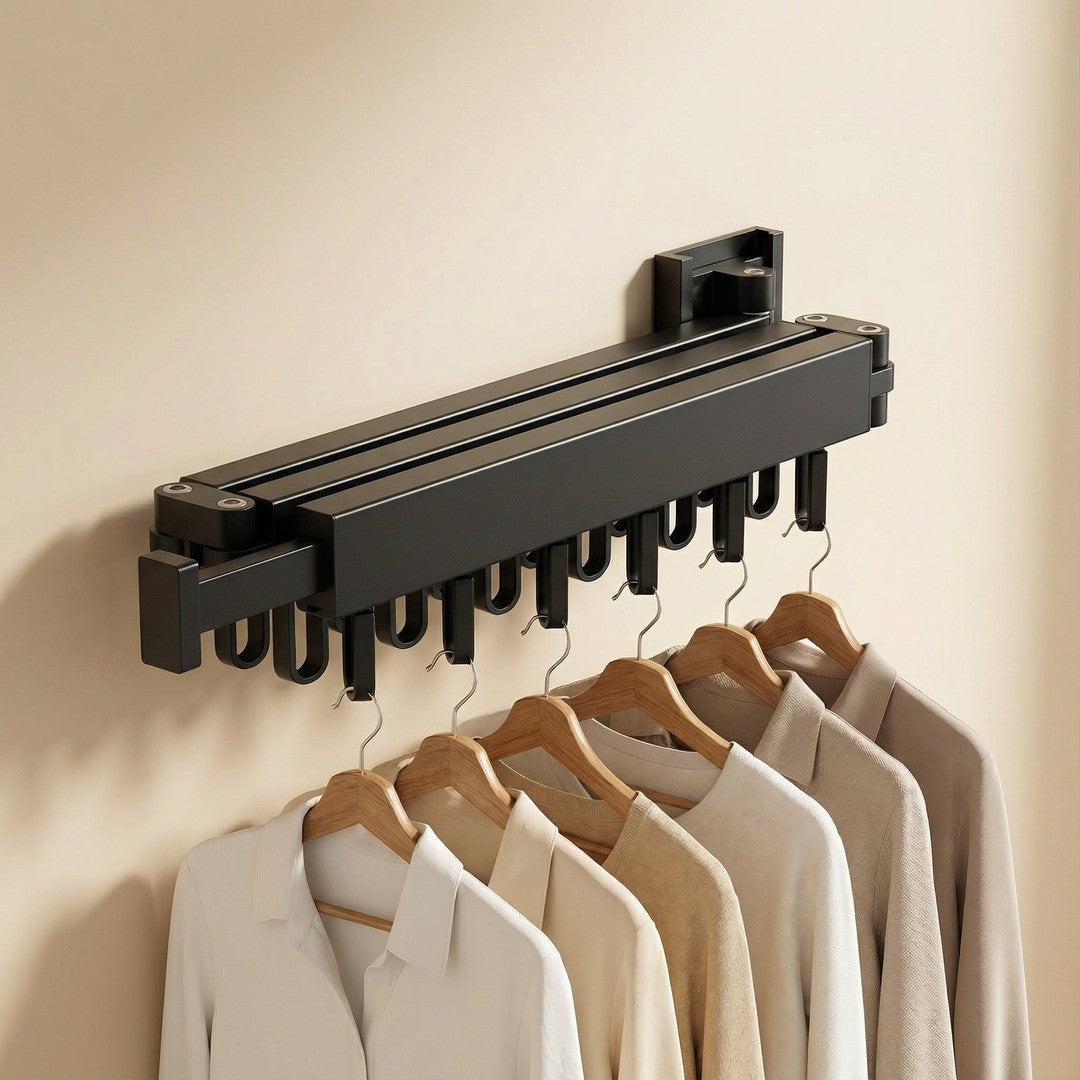 Retractable wall-mounted clothes drying rack - product photo 3
