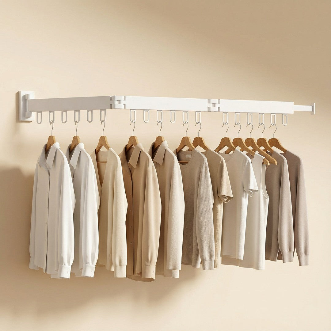 Retractable wall-mounted clothes drying rack - product photo 5