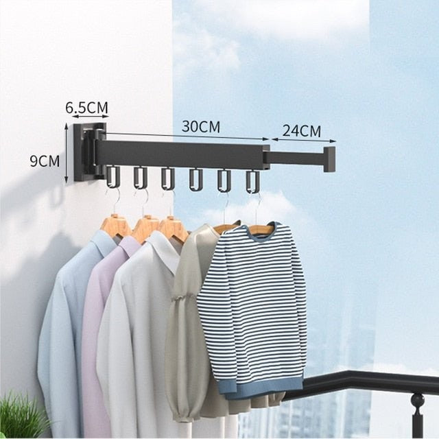 Retractable wall-mounted clothes drying rack - product photo 7