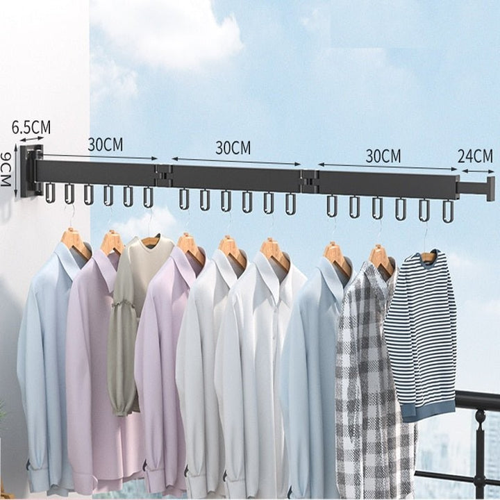 Retractable wall-mounted clothes drying rack - product photo 8