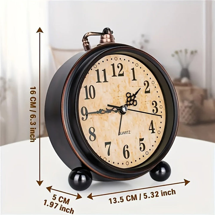 Retro metal twin-bell alarm clock - product photo 2