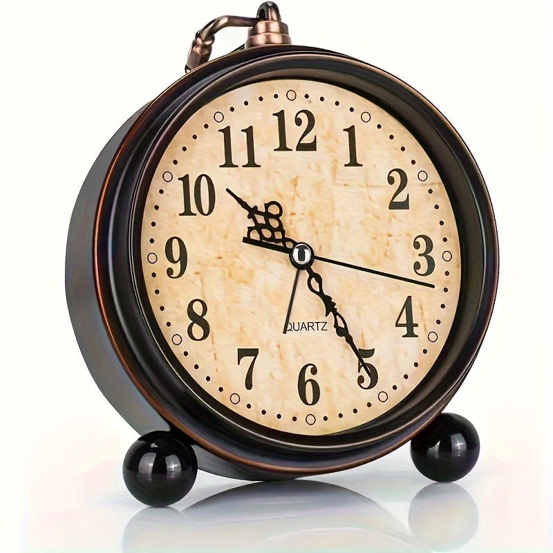 Retro metal twin-bell alarm clock - product photo 3