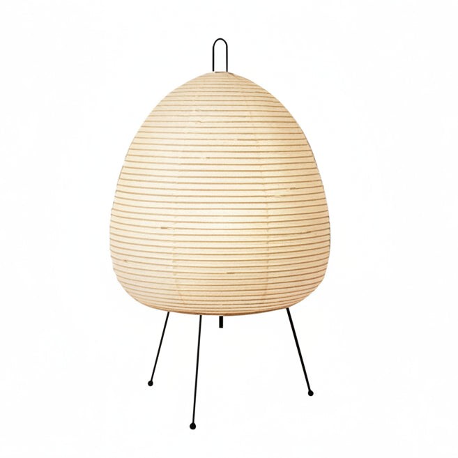 Rice paper table lamp giving a soft diffused glow - product photo 7