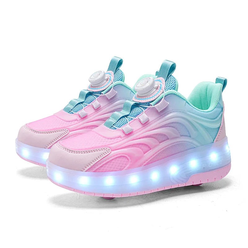 Roller skate sneakers with light-up wheels - product photo 1