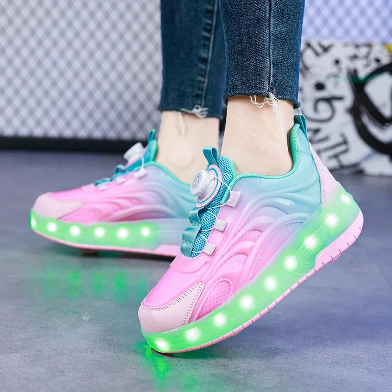 Roller skate sneakers with light-up wheels - product photo 3