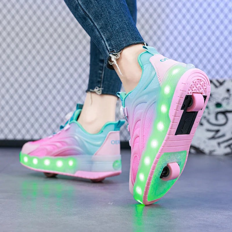 Roller skate sneakers with light-up wheels - product photo 5