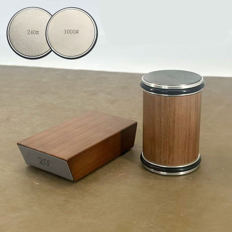 Rolling diamond knife sharpener on a solid wood base - product photo 10