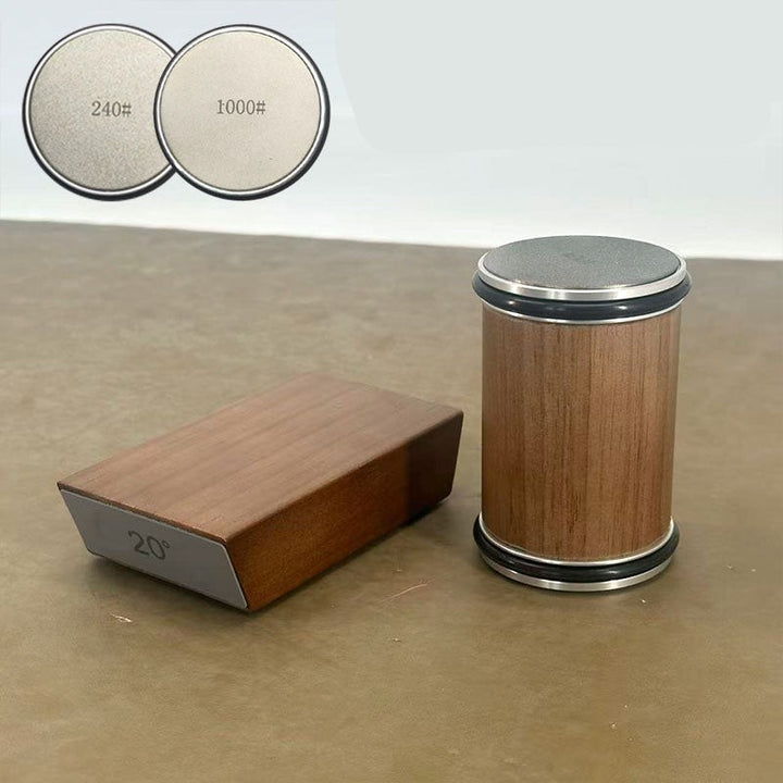 Rolling diamond knife sharpener on a solid wood base - product photo 10