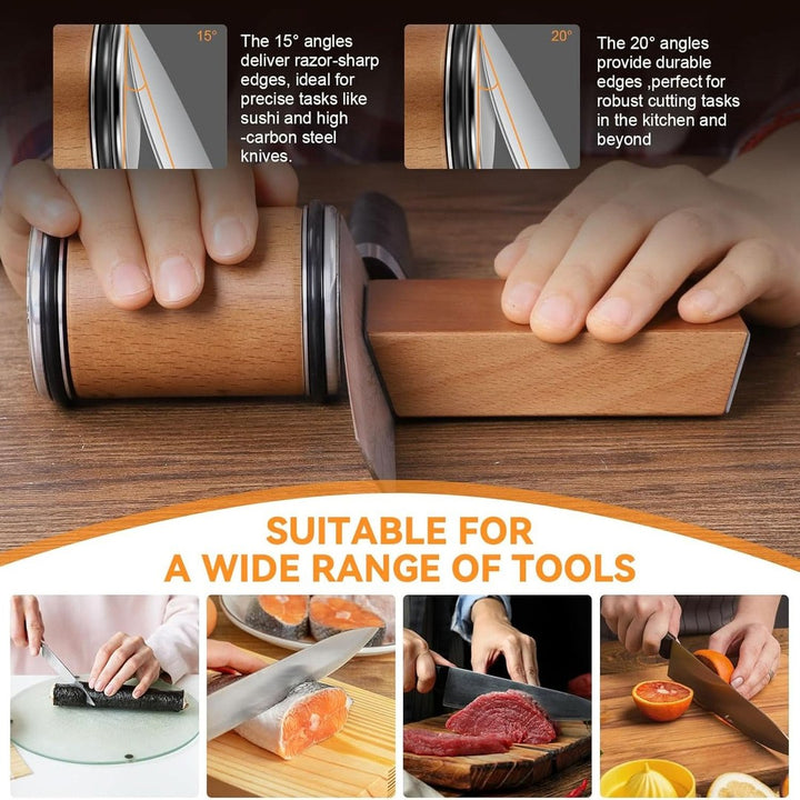 Rolling knife sharpener with a diamond disc and magnetic angle guide - product photo 5