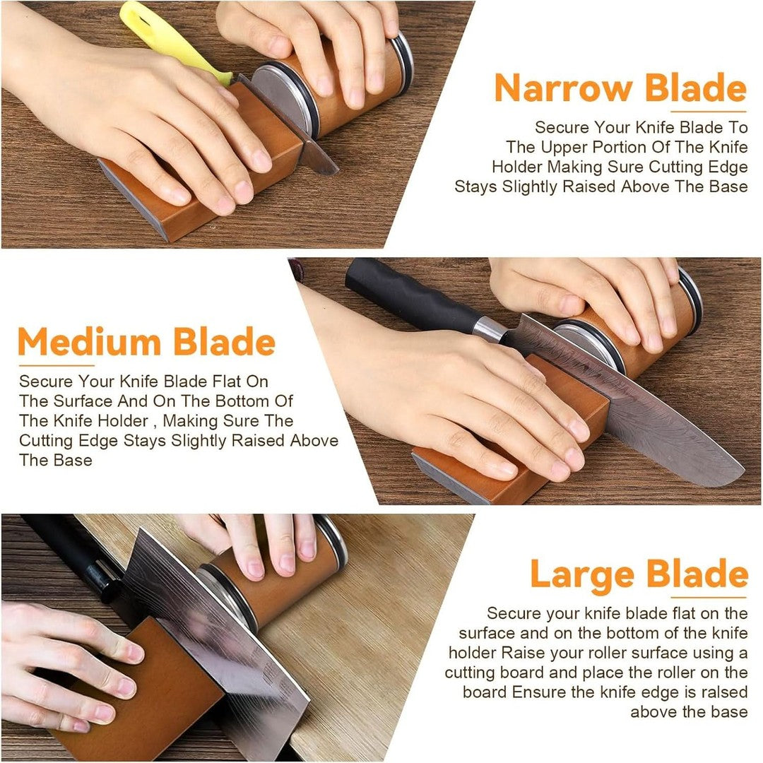 Rolling knife sharpener with a diamond disc and magnetic angle guide - product photo 6