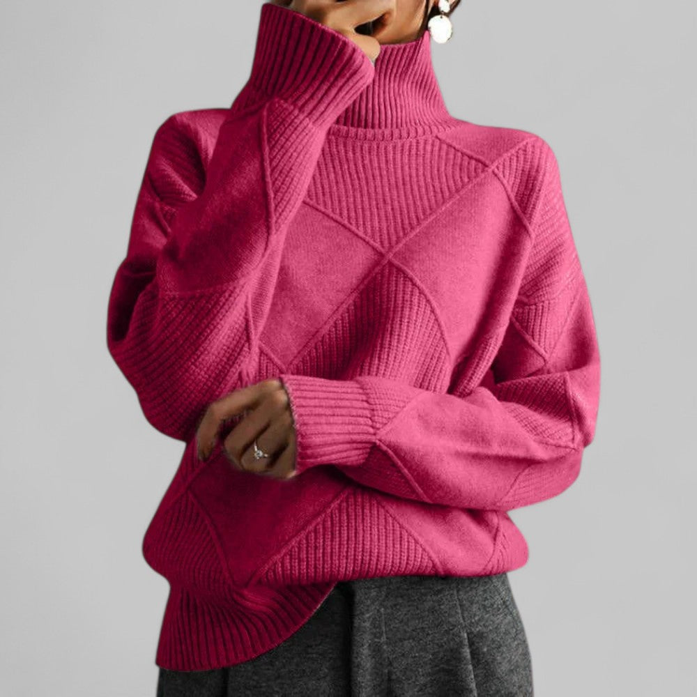 Nadia | Cozy Oversized Patterned Winter Turtleneck Sweater for Women