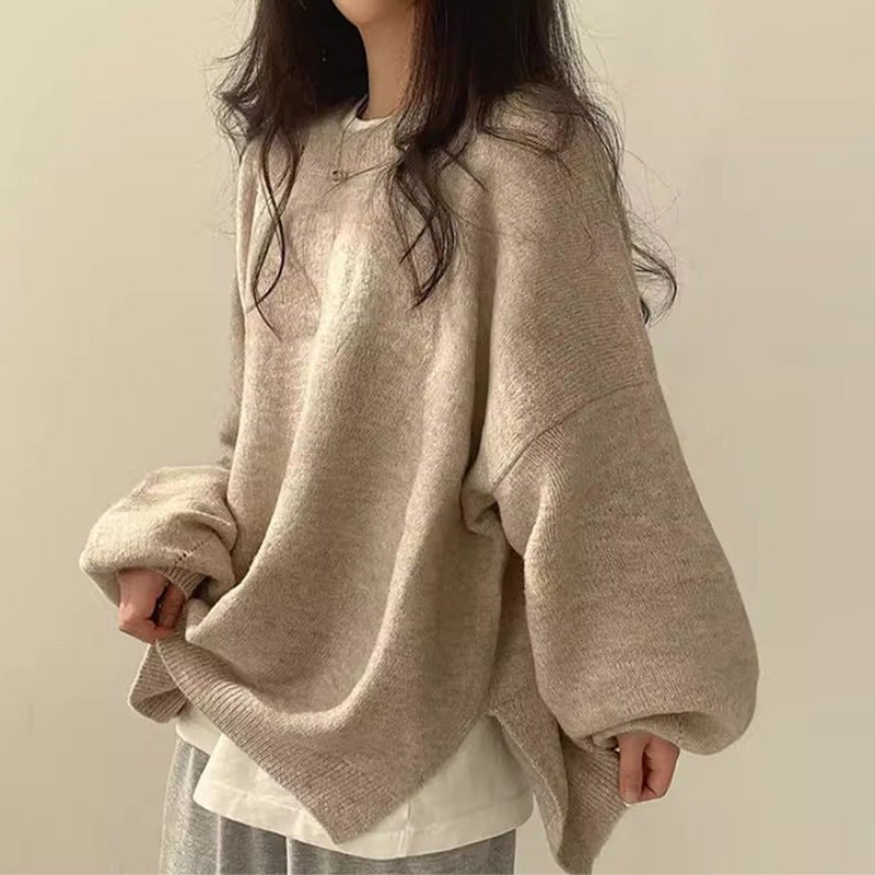 Round neck long sleeve sweater - product photo 2