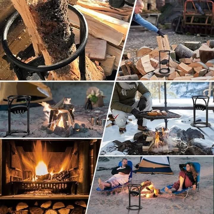 Wood splitter holding a log inside its frame - product photo 5