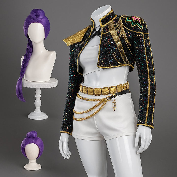 Sequined black and gold performance costume set - product photo 2