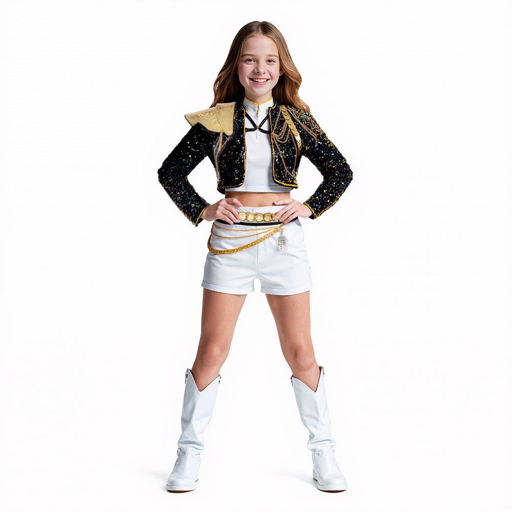 Sequined black and gold performance costume set - product photo 3