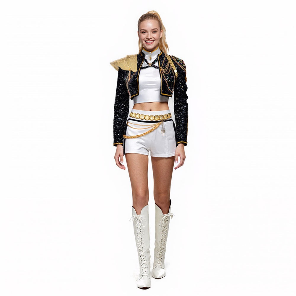 Sequined black and gold performance costume set - product photo 4
