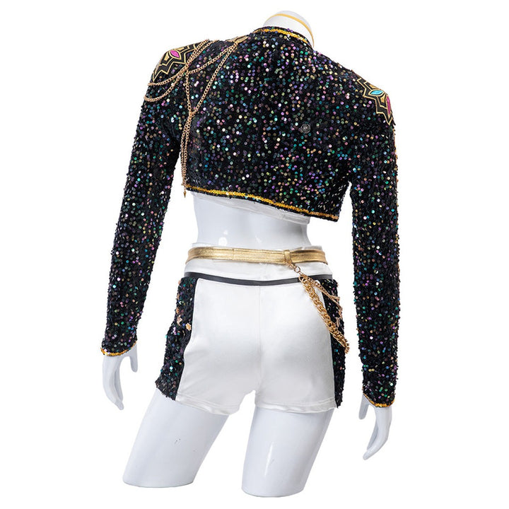 Sequined black and gold performance costume set - product photo 6