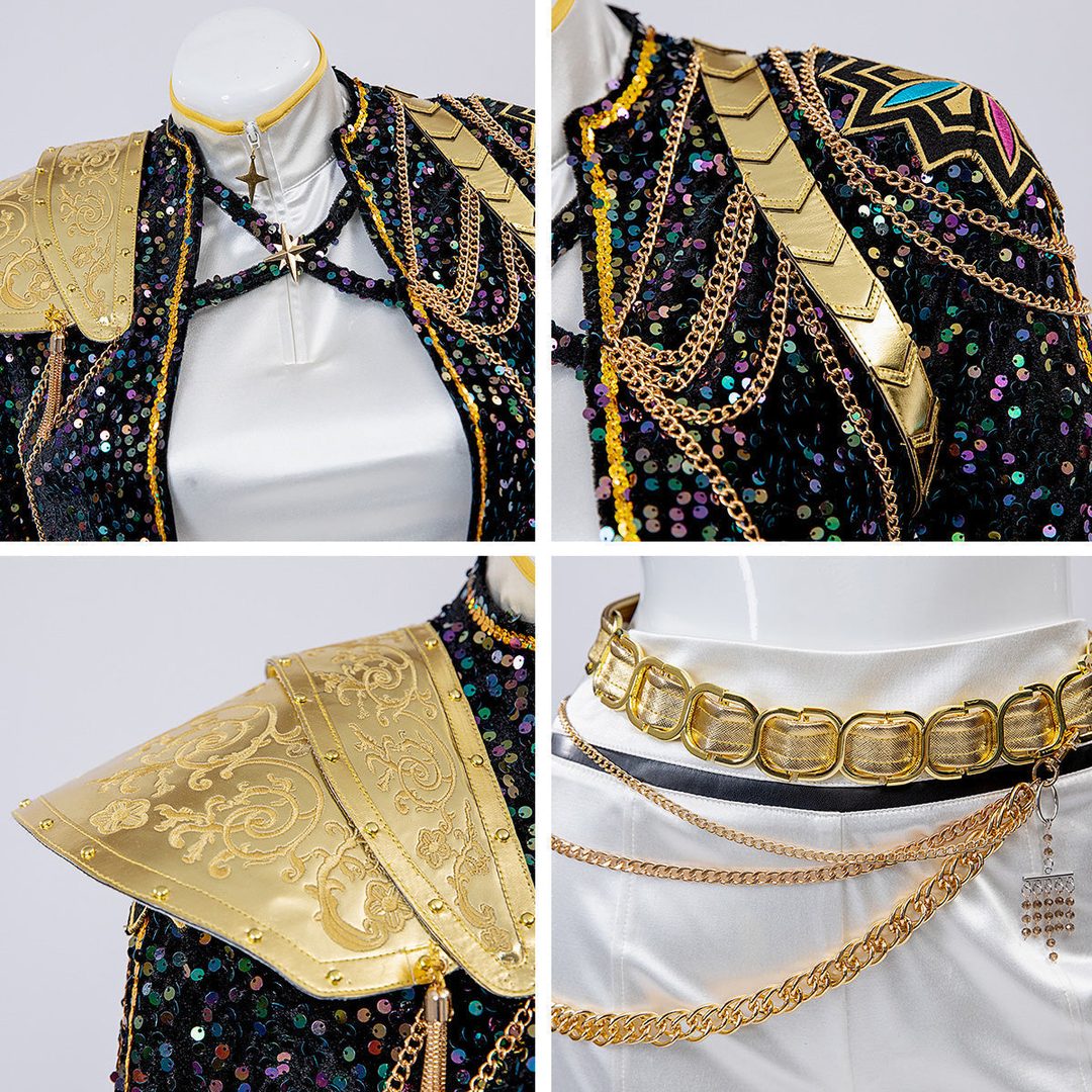 Sequined black and gold performance costume set - product photo 7