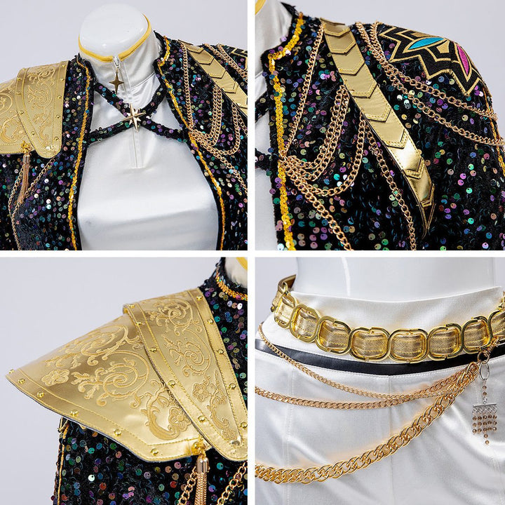 Sequined black and gold performance costume set - product photo 7