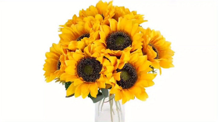 Set of artificial sunflowers with stems and leaves - product photo 8