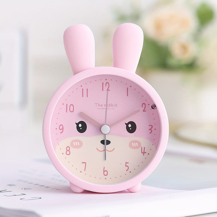 Silent children's alarm clock with a rabbit face - product photo 1