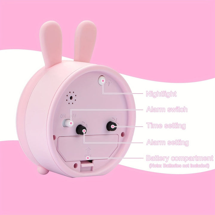 Silent children's alarm clock with a rabbit face - product photo 2