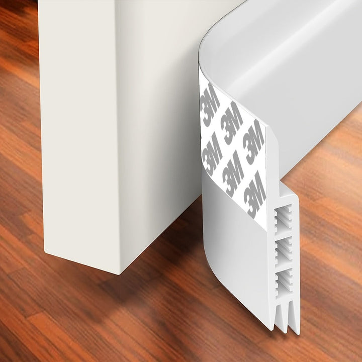 Silicone door draft seal fitted under a door - product photo 1