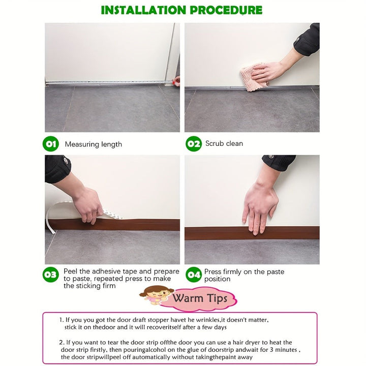 Silicone door draft seal fitted under a door - product photo 13