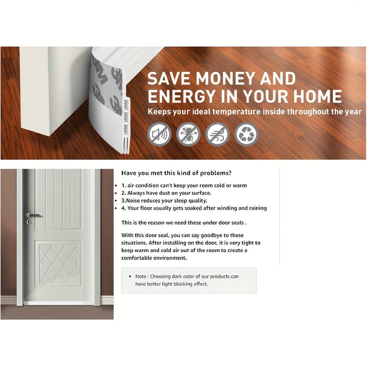 Silicone door draft seal fitted under a door - product photo 7