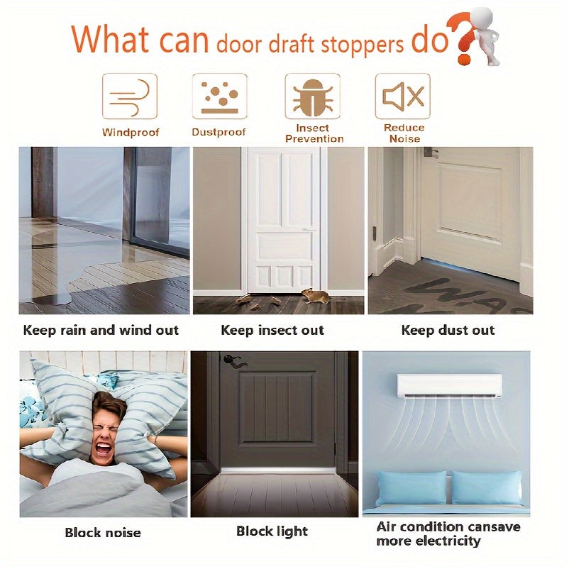 Silicone door draft seal fitted under a door - product photo 9