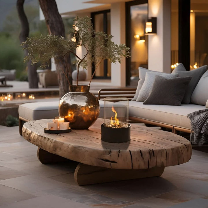 Smokeless bioethanol tabletop fireplace with a live flame behind glass - product photo 8