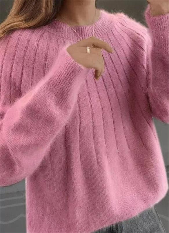 Soft cashmere-blend knit sweater in a pastel colour - product photo 3