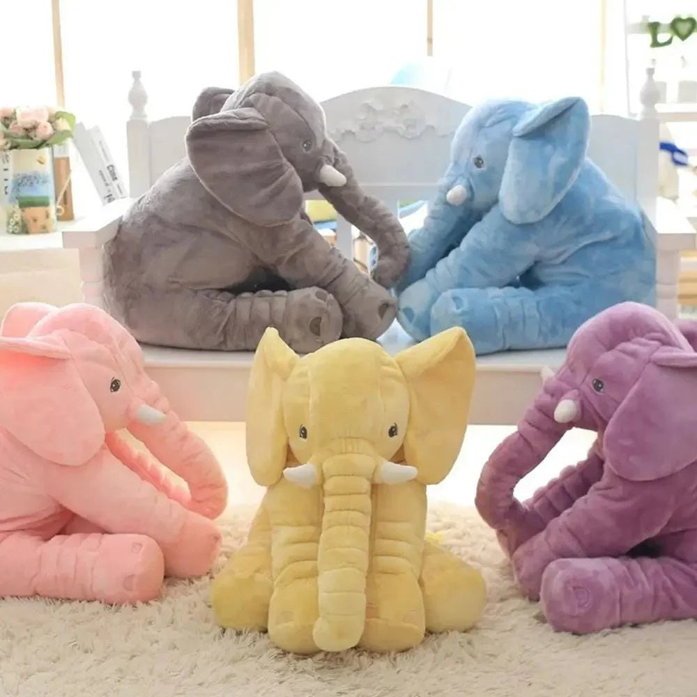 Soft plush elephant cuddle pillow in a child's room - product photo 10