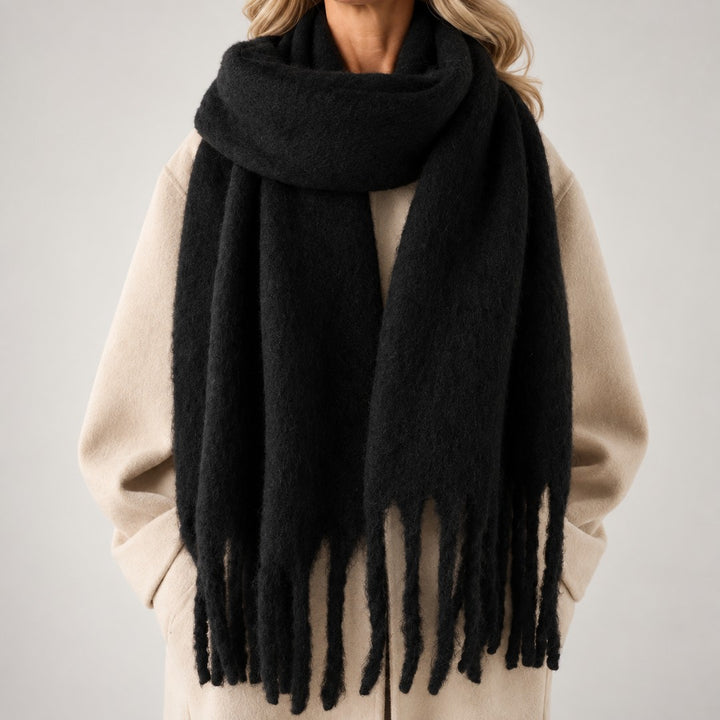 Soft fringed scarf - product photo 2