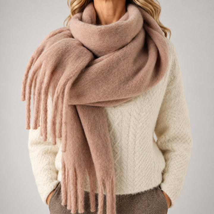 Soft fringed scarf - product photo 3
