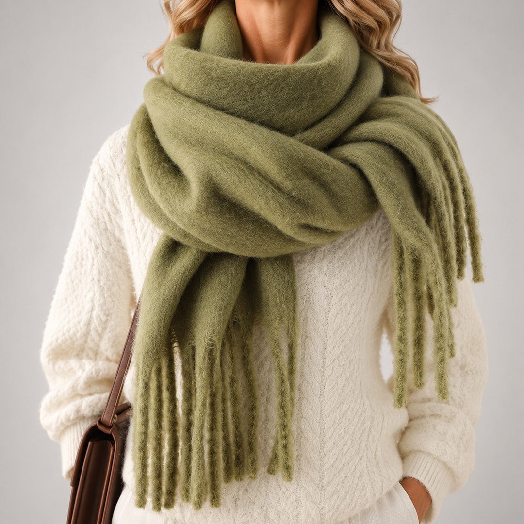 Soft fringed scarf - product photo 4