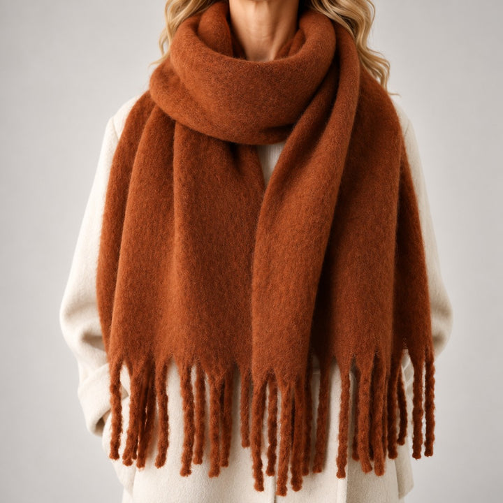 Soft fringed scarf - product photo 5