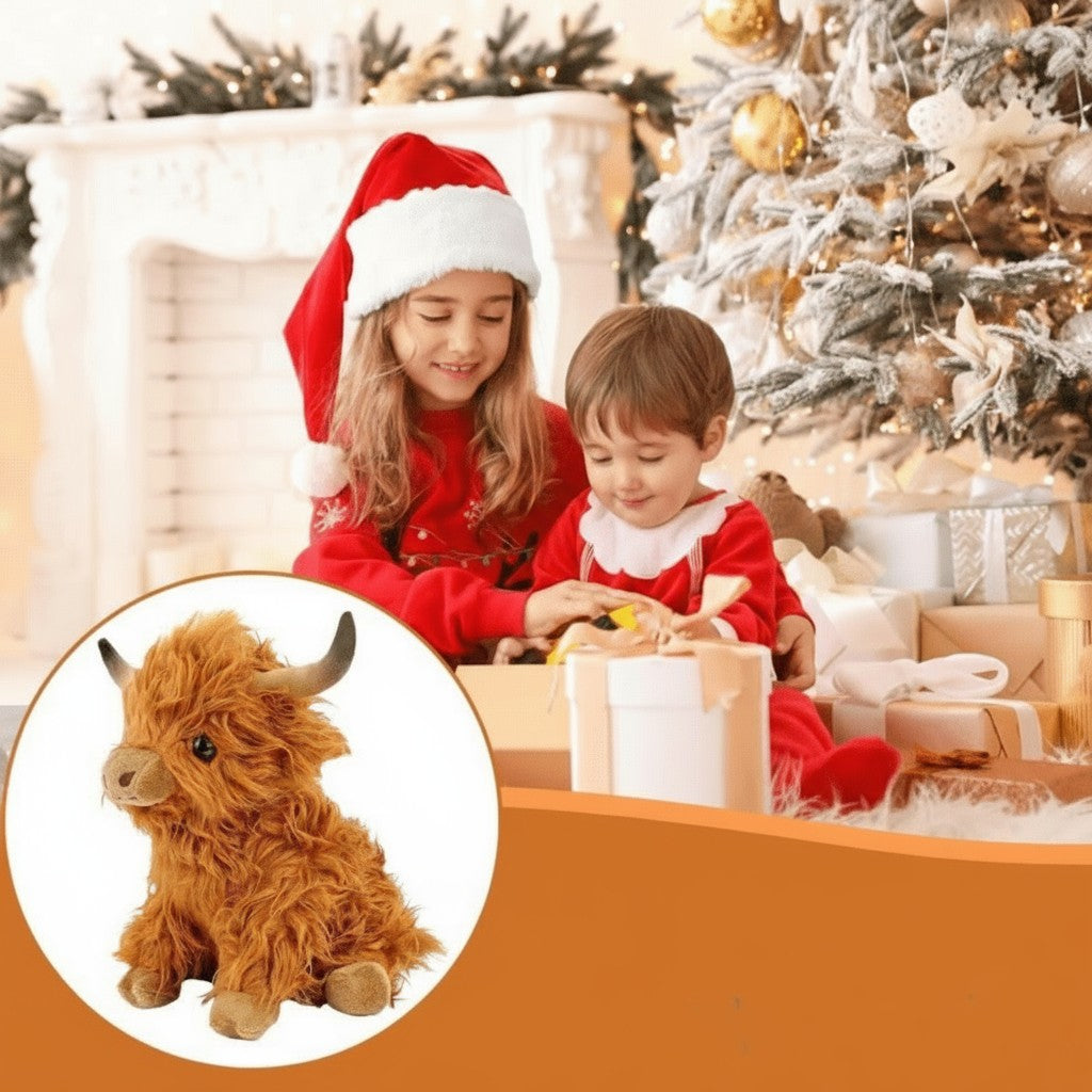 Soft Highland cow plush toy with a long fringe - product photo 4