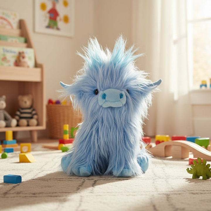 Soft Highland cow plush toy with a long fringe - product photo 5