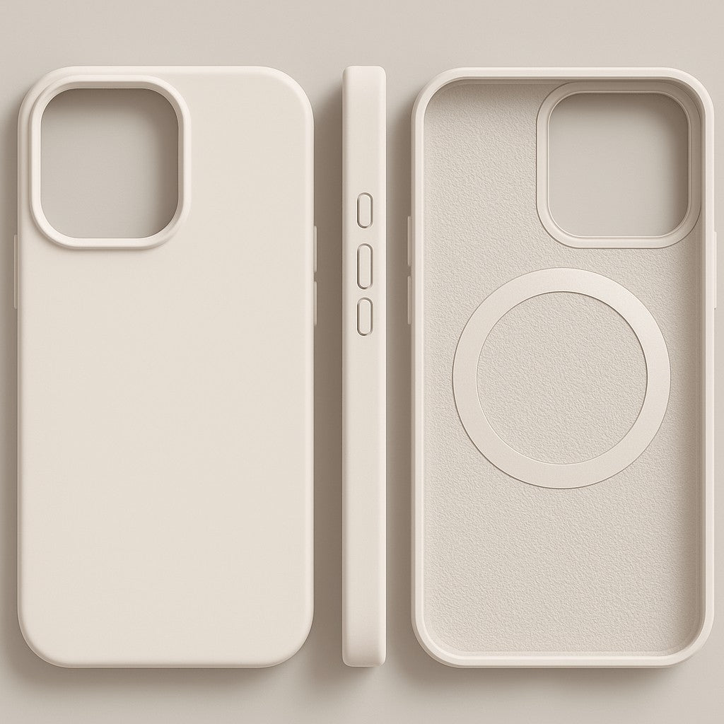 Soft-touch silicone phone case with a built-in magnet ring - product photo 11