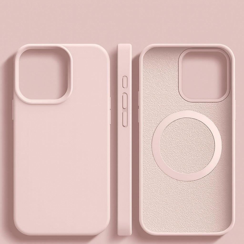 Soft-touch silicone phone case with a built-in magnet ring - product photo 12