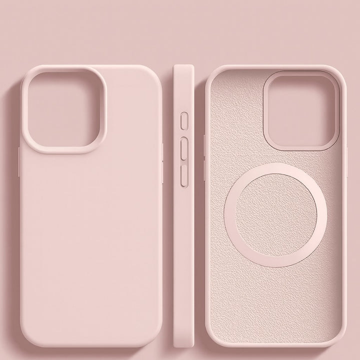 Soft-touch silicone phone case with a built-in magnet ring - product photo 12