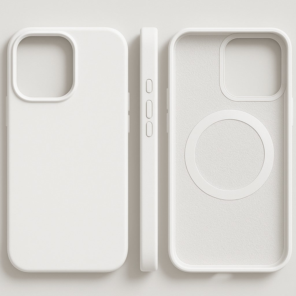 Soft-touch silicone phone case with a built-in magnet ring - product photo 13