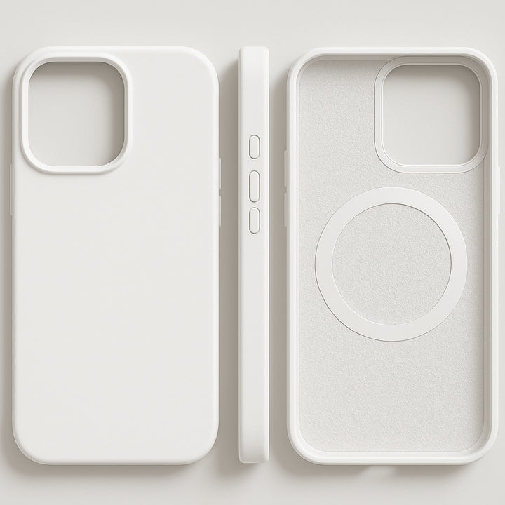 Soft-touch silicone phone case with a built-in magnet ring - product photo 13
