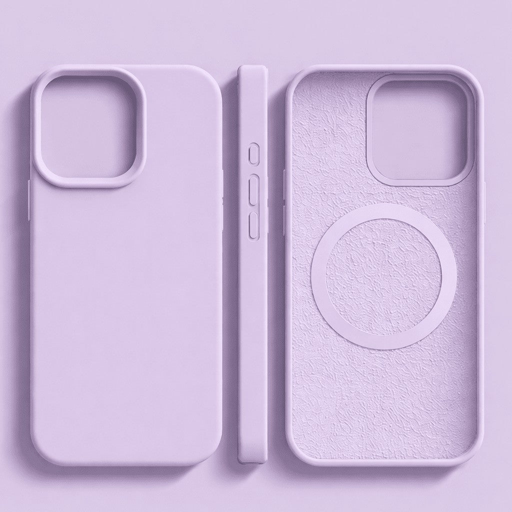Soft-touch silicone phone case with a built-in magnet ring - product photo 14