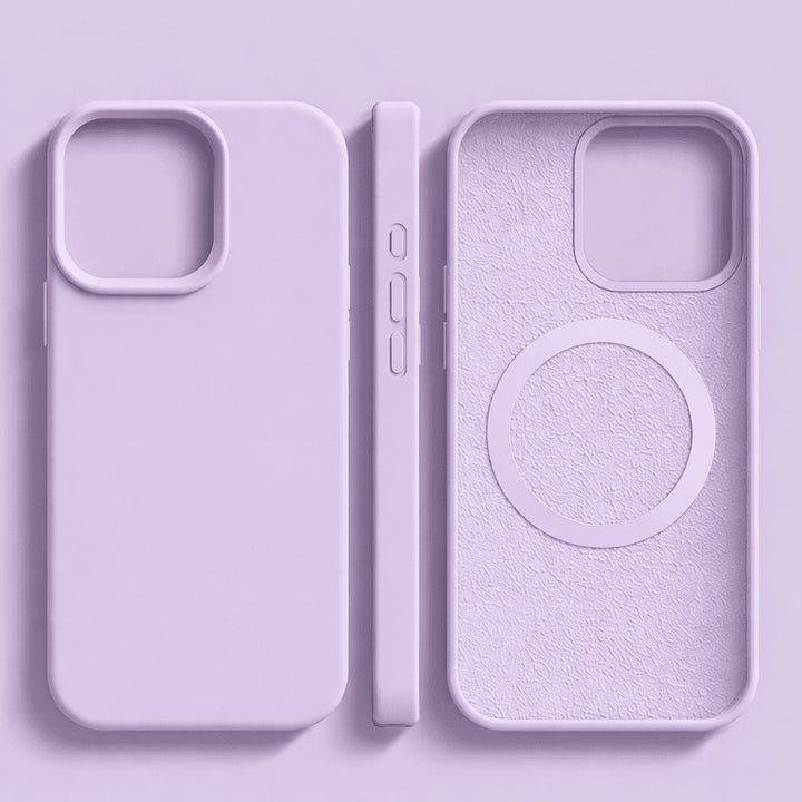 Soft-touch silicone phone case with a built-in magnet ring - product photo 14