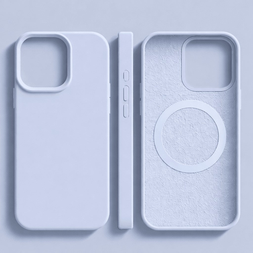 Soft-touch silicone phone case with a built-in magnet ring - product photo 15
