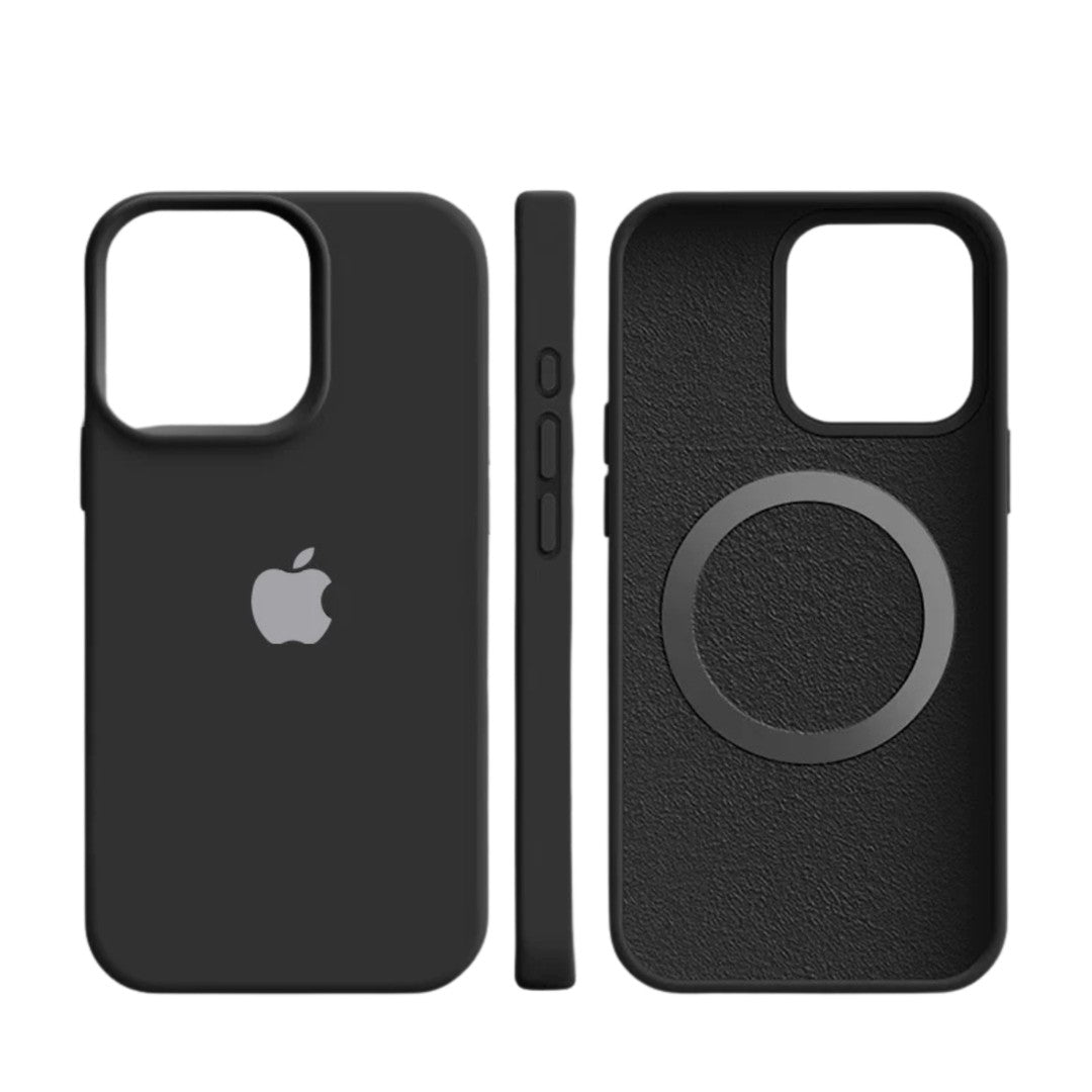Soft-touch silicone phone case with a built-in magnet ring - product photo 4