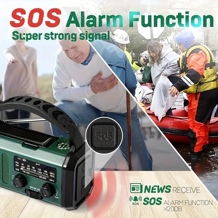 Solar and hand crank emergency radio with a flashlight - product photo 8