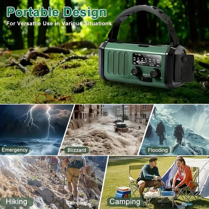 Solar and hand crank emergency radio with a flashlight - product photo 9